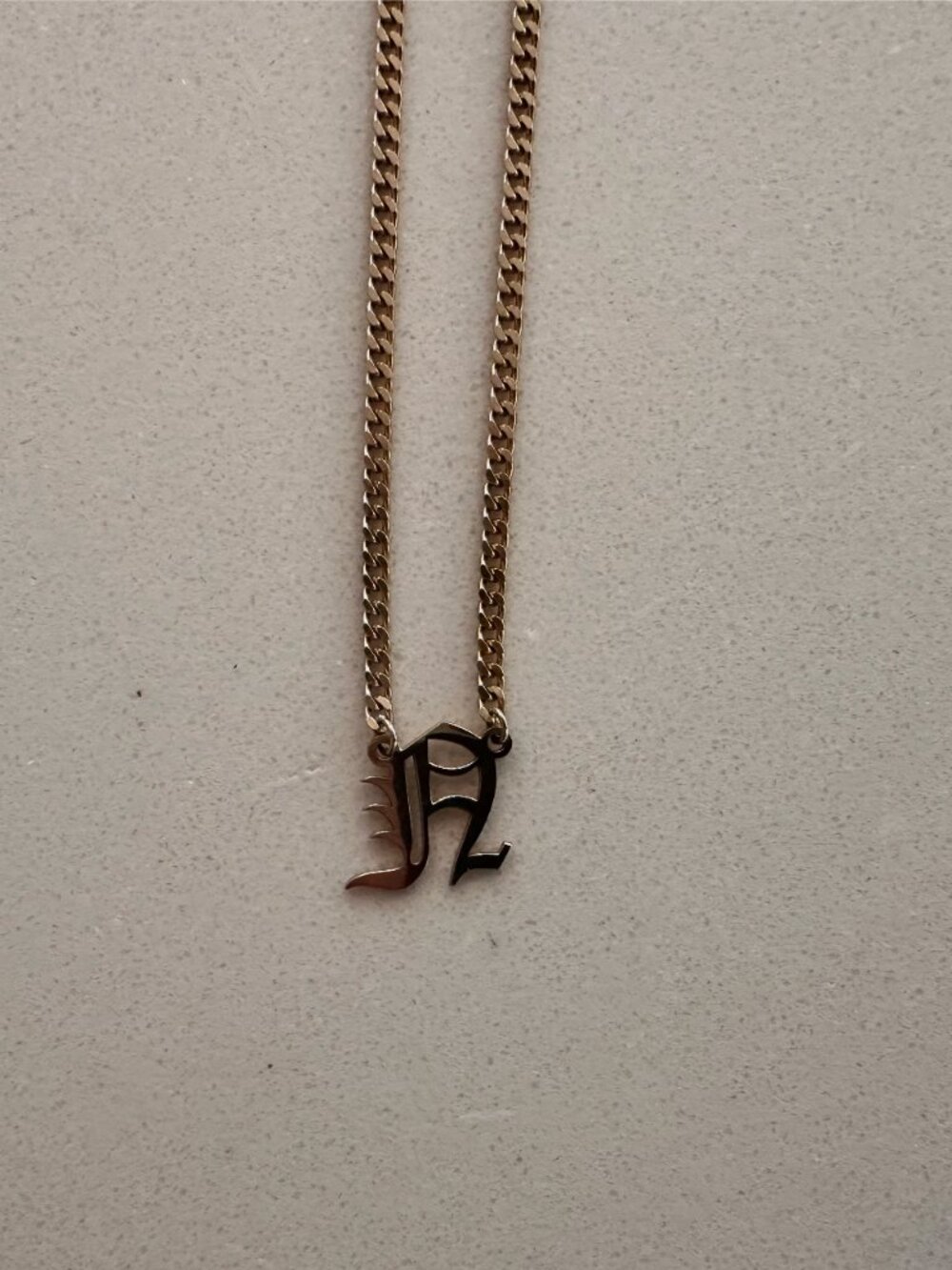 Old English Letter "N" Necklace